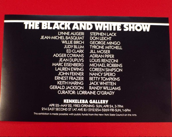 The Black and White Show invitation postcard