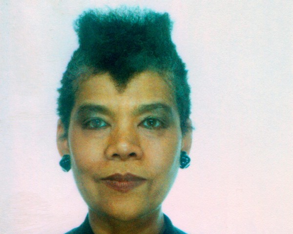 1989, passport photo, Lorraine O'Grady with mohawk.