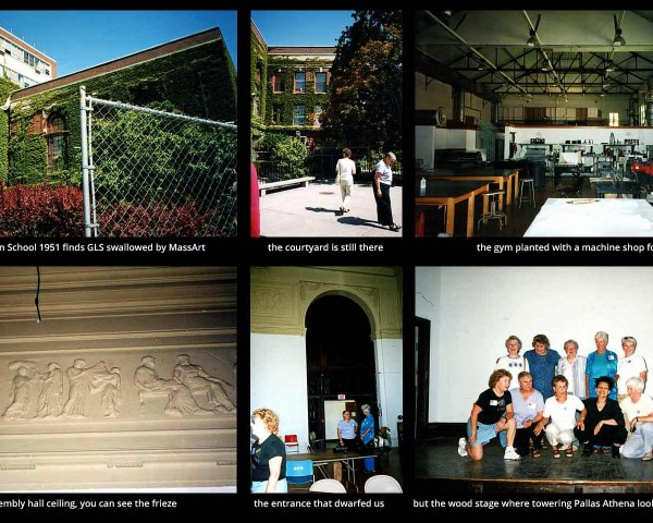 2001, 50th Reunion, Girls Latin School, Boston, building, classmates, Lorraine O'Grady second from right, bottom row.