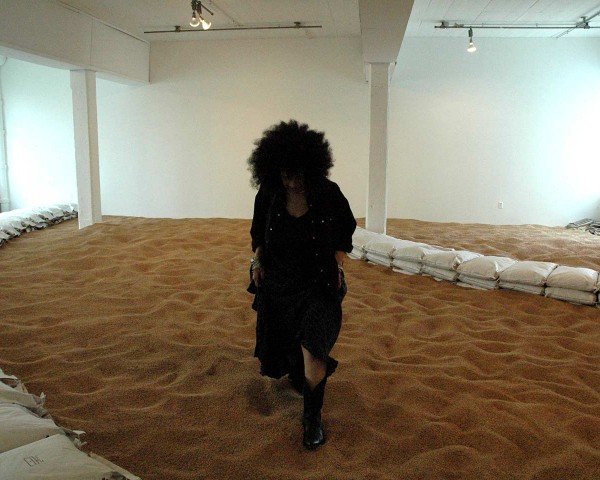 2007, Artpace, San Antonio, TX, O'Grady in Stefano Arienti's installation, photo by Kimberly Aubuchon.
