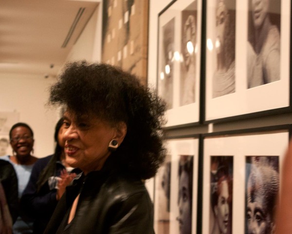 2012, O'Grady speaks with a group of African-descent students at Wellesley's Davis Museum
